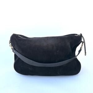 Kendall Conrad Black Suede Shoulder Bag Tote Luxury USA Minimalist Purse